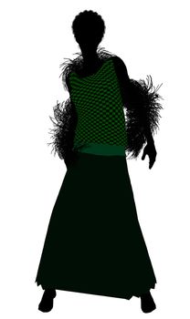 1920's female silhouette on a white background