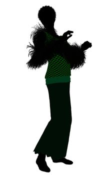 1920's female silhouette on a white background