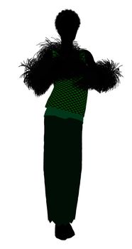 1920's female silhouette on a white background