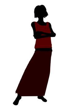 1920's female silhouette on a white background