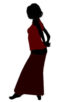 1920's female silhouette on a white background