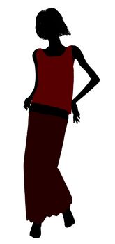 1920's female silhouette on a white background