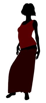 1920's female silhouette on a white background