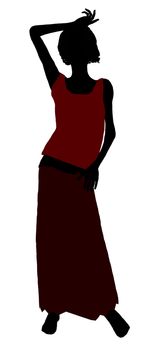 1920's female silhouette on a white background