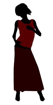 1920's female silhouette on a white background