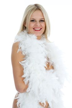 Beautiful sexual girl on white background