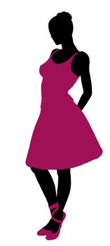 Female ballerina illustration silhouette on a white background