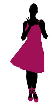 Female ballerina illustration silhouette on a white background