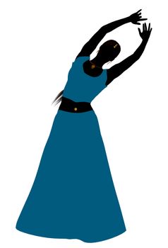 Female belly dancer illustration silhouette on a white background
