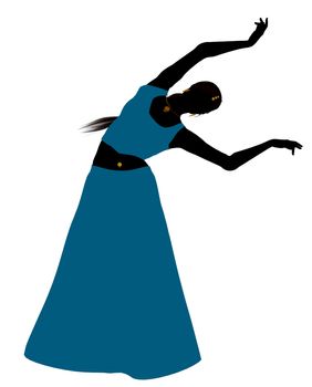 Female belly dancer illustration silhouette on a white background