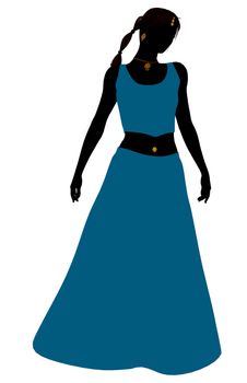 Female belly dancer illustration silhouette on a white background