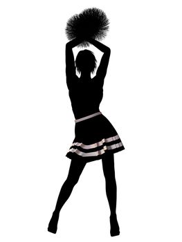 Female  cheerleader silhouette on a white background