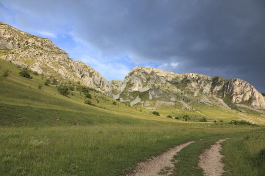 Mountain landscape just a few minutes before the storm.Location:Trascau Mountains,Transylvania,Romania.