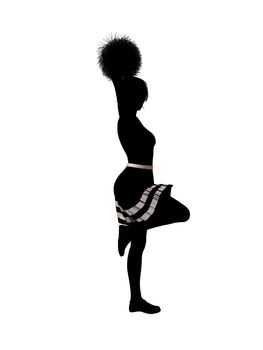 Female  cheerleader silhouette on a white background