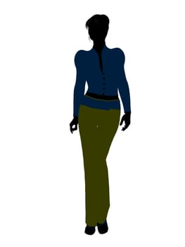 Female business executive silhouette on a white background