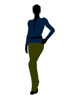 Female business executive silhouette on a white background