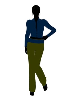 Female business executive silhouette on a white background