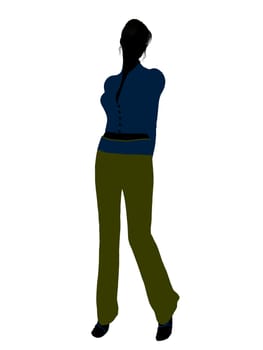 Female business executive silhouette on a white background