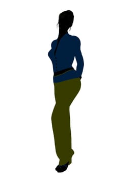 Female business executive silhouette on a white background