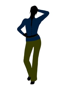 Female business executive silhouette on a white background