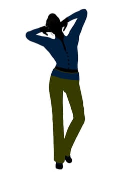 Female business executive silhouette on a white background