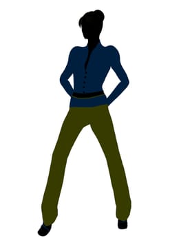 Female business executive silhouette on a white background
