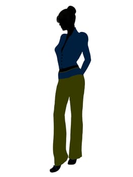 Female business executive silhouette on a white background