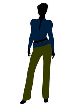Female business executive silhouette on a white background