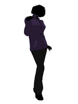Casual dressed female silhouette on a white background