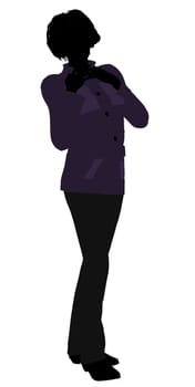 Casual dressed female silhouette on a white background