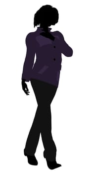 Casual dressed female silhouette on a white background