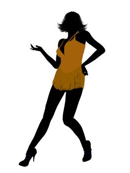 Female showgirl illustration silhouette on a white background
