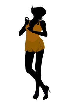 Female showgirl illustration silhouette on a white background