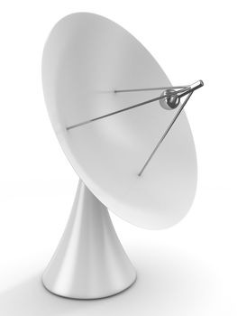 satellite aerial on white background. Isolated 3D image