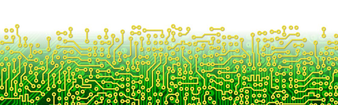 Green industrial circuit board graphical border