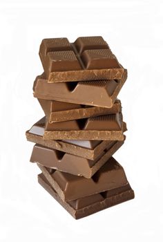 Chocolate stack isolated over a white background.