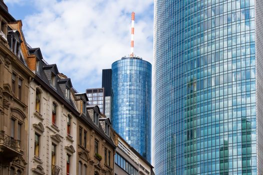 Old and new architecture in Frankfurt, Germany