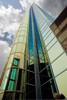 The modern high building in the center of Oslo, Norway