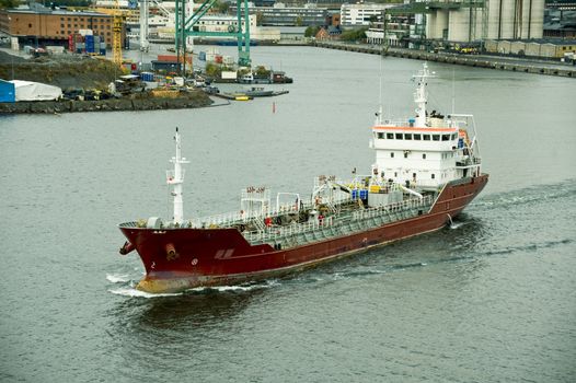 Cargoship in Stockholm terminal,sweden. Taken on October 2009. 