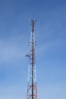 Multi antenna communications tower: radio, cell phones etc.