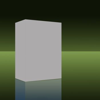 Blank Box 3D Illustration in green gradient