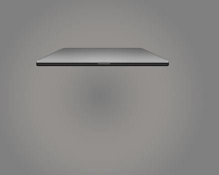 Slim Notebook 3D Illustration on gray with shadow