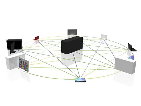 Conceptual computer network in circle