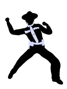 Female police office silhouette on a grey background