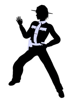 Female police office silhouette on a grey background