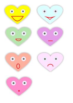 Lively smiley-hearts for valentine's day