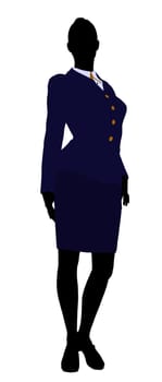 Female business executive silhouette on a white background