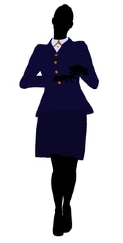 Female business executive silhouette on a white background