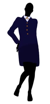 Female business executive silhouette on a white background