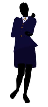 Female business executive silhouette on a white background